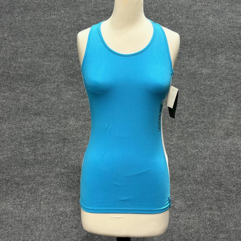 Lauren Ralph Lauren Tank Top Womens XS Blue Active Stretch Scoop Neck Colorblock
